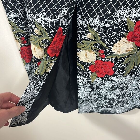 Mary McFadden Collection Vintage Maxi Floral Geometric Print Skirt Size 18 - Picture 3 of 11